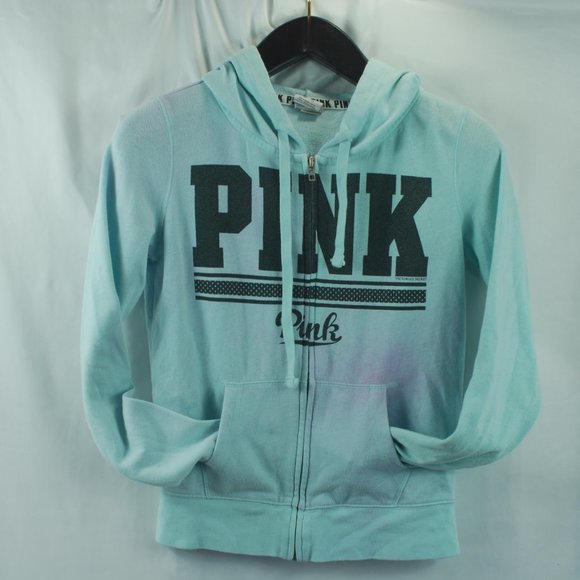 VS Pink | Blue & Purple Zip Up Hoody Sweatshirt XS - Picture 2 of 8